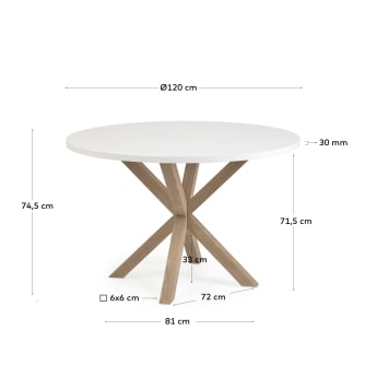 Πλήρες στρογγυλό τραπέζι Argo σε ατσάλινα πόδια από λευκό μελαμίνη effect 119 cm - μεγέθη