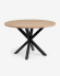 Πλήρες στρογγυλό τραπέζι Argo σε φυσικά πόδια από μαύρο ατσάλι μελαμίνης Ø 119 cm