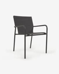 Καρέκλα εξωτερικού χώρου Zaltana, αλουμίνιο σε βαμμένο μαύρο ματ φινίρισμα