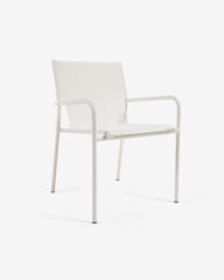 Καρέκλα εξωτερικού χώρου Zaltana, αλουμίνιο σε βαμμένο λευκό ματ φινίρισμα