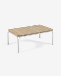 Στρογγυλό τραπέζι Cailin, FSC 100% ξύλο ακακίας,, λευκά πόδια σε γαλβανισμένο ατσάλι,Ø90εκ