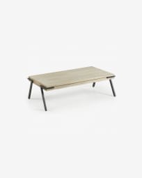 Τραπέζι σαλονιού Thinh, μασίφ ξύλο ακακίας, ατσάλινα πόδια σε μαύρο φινίρισμα,  125x70εκ
