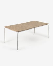 Cailin table in solid 90% FSC acacia wood with galvanised steel legs in white 160 x 90 cm