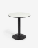 Τραπέζι εξωτερικού χώρου Tiaret, στρογγυλό, λευκό με μεταλλική μαύρη βάση, Ø68εκ