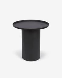 Στρογγυλό βοηθητικό τραπέζι Fleksa, μαύρο μέταλλο, Ø 45 εκ