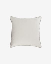 Κάλυμμα μαξιλαριού Alcara, λευκό με γκρι ρέλι, 45 x 45 εκ