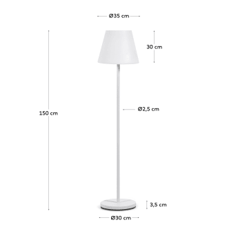 Outdoor Amaray floor lamp in steel with white finish - sizes