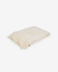 Κουβέρτα Nila, λευκό πλεκτό, 130 x 170 εκ
