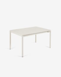 Ανοιγόμενο τραπέζι εξωτερικού χώρου Zaltana, λευκό ματ αλουμίνιο, 140(200)x90 εκ