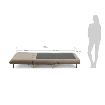 Καναπές-κρεβάτι Susan, καφέ 107x91(192)εκ - μεγέθη
