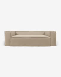 3θ καναπές Blok με αποσπώμενα καλύμματα, μπεζ λινό, 240 εκ