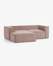 2θ καναπές με ανάκλινδρο αριστερά Blok 240 εκ, ροζ βελούδο