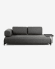3θ καναπές Compo με μεγάλο δίσκο, 252 εκ, σκούρο γκρι