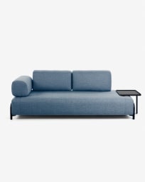 3θ καναπές με μεγάλο δίσκο Compo 252 εκ, μπλε