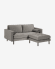 2θ καναπές με σκαμπό Debra, γκρι βελούδο, 182 εκ