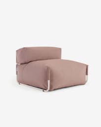 Σκαμπό καναπέ εξωτ. χώρου Square με πλάτη, τερακότα, λευκό αλουμίνιο, 105x101εκ