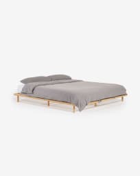 Κρεβάτι Anielle, μασίφ ξύλο οξυάς, 160x200εκ