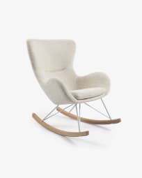 Κουνιστή καρέκλα Vania, λευκό shearling