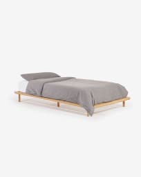 Κρεβάτι Anielle, μασίφ ξύλο οξυάς, 90x200εκ