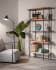 Palmia shelving unit in solid mango wood and metal black finish 100 x 191 cm