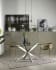 Argo glass table with stainless steel legs 160 x 90 cm