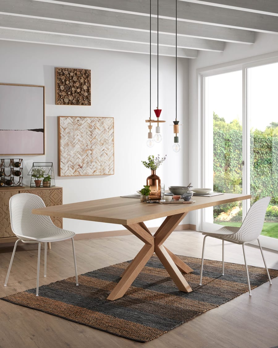 Waardig Vergissing Isoleren Argo tafel 160 cm natuurlijke melamine hout effect benen | Kave Home