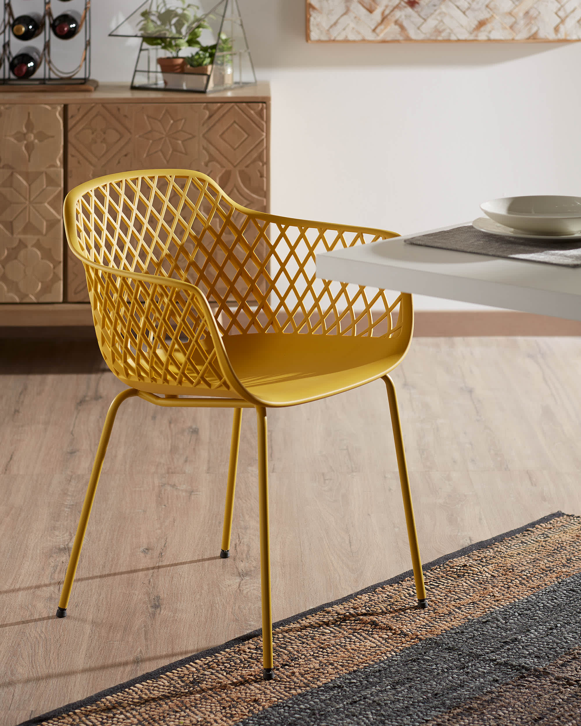 Quinn outdoor chair in yellow Kave Home