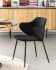 Suanne dark grey chair with steel legs with black finish