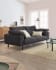 Noa 3 seater sofa with cushions in grey with dark finish legs, 230 cm