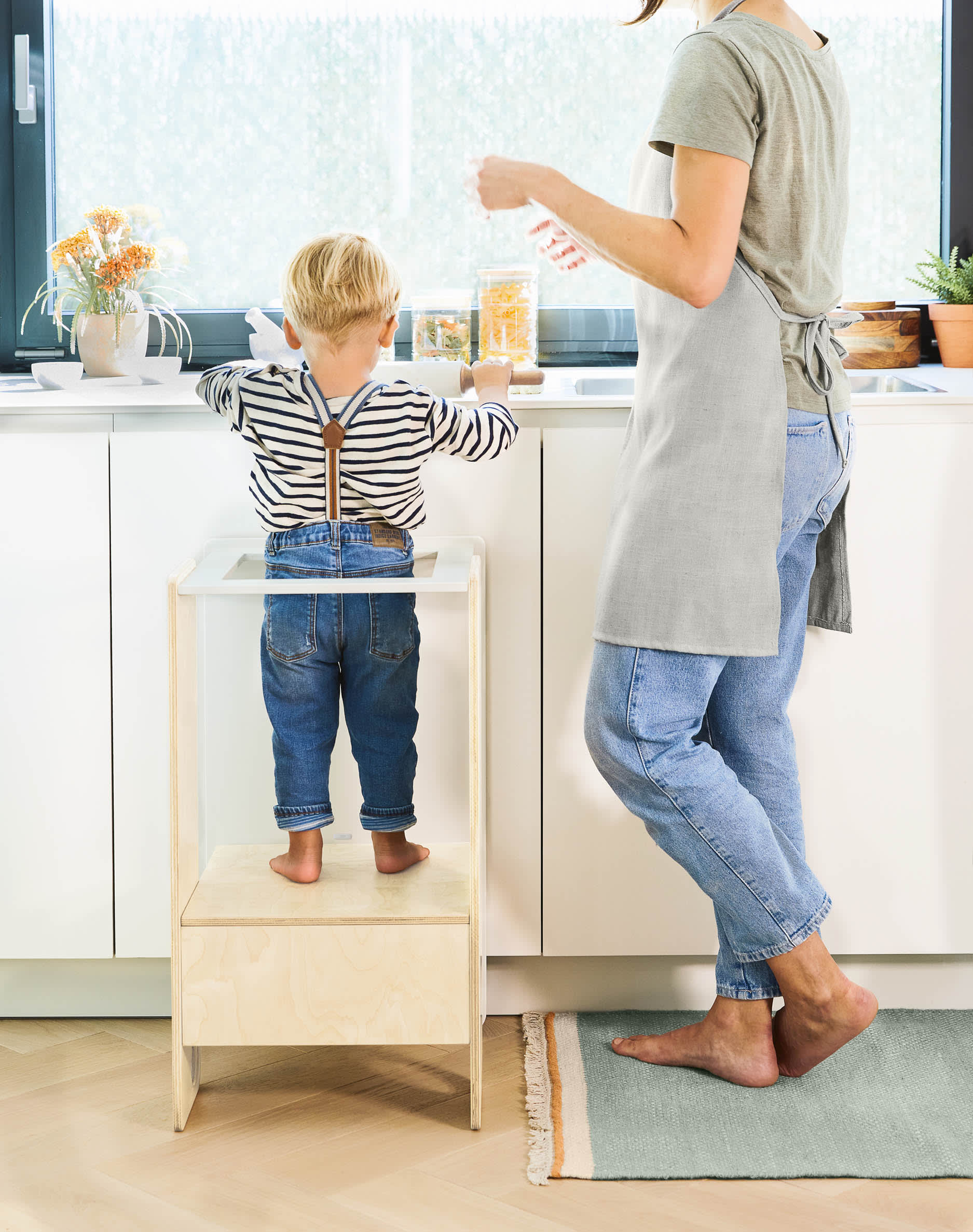 Torre Montessoriana per Bambini 40x50x90 cm Altezza Regolabile in MDF  Bianca – acquista su Giordano Shop