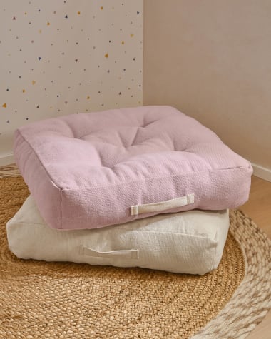 Cuscino da pavimento Sarit rosa 100% cotone 60 x 60 cm