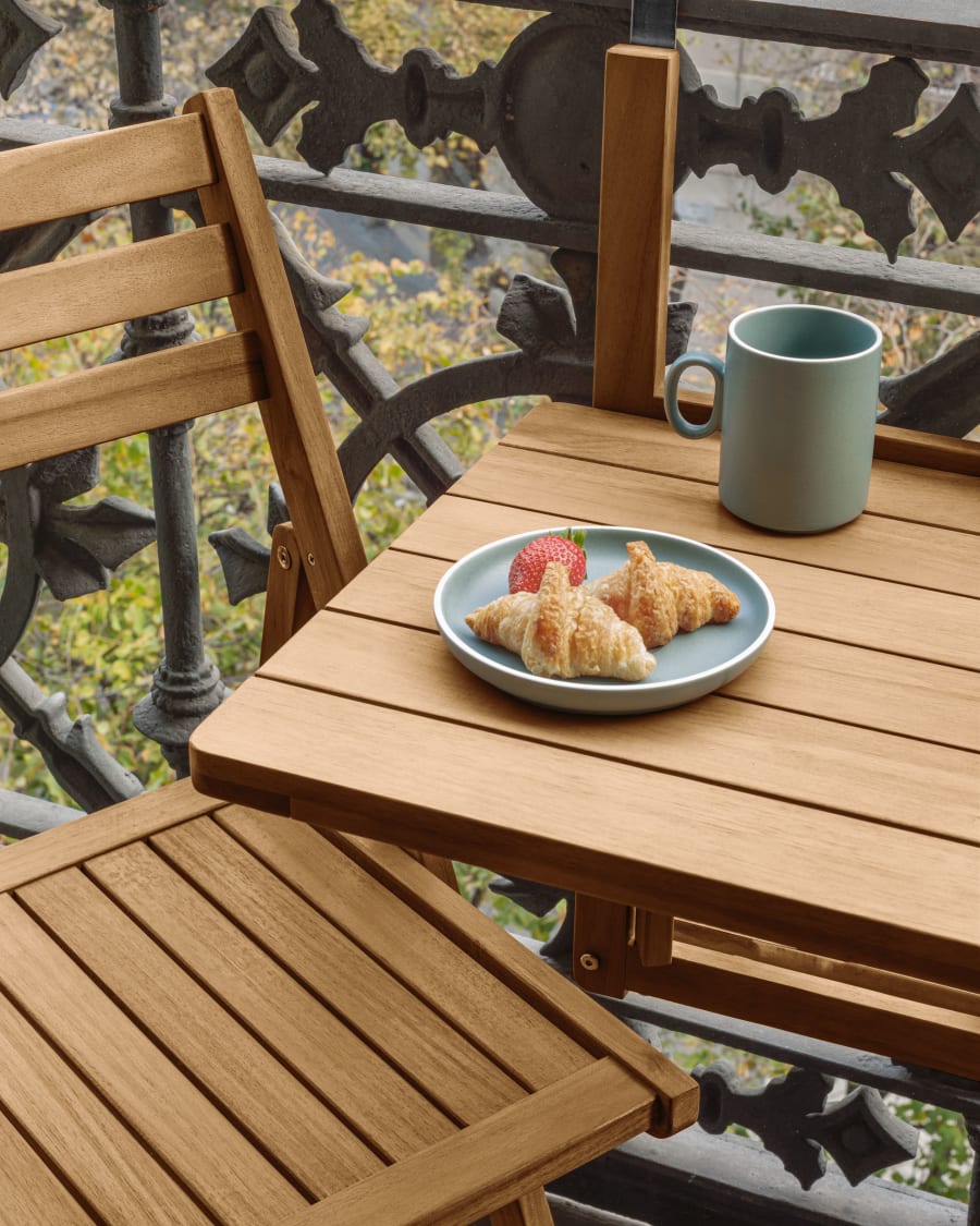 Haan cijfer baas Amarilis klapbare balkontafel in massief acaciahout 40 x 42 cm FSC 100% |  Kave Home