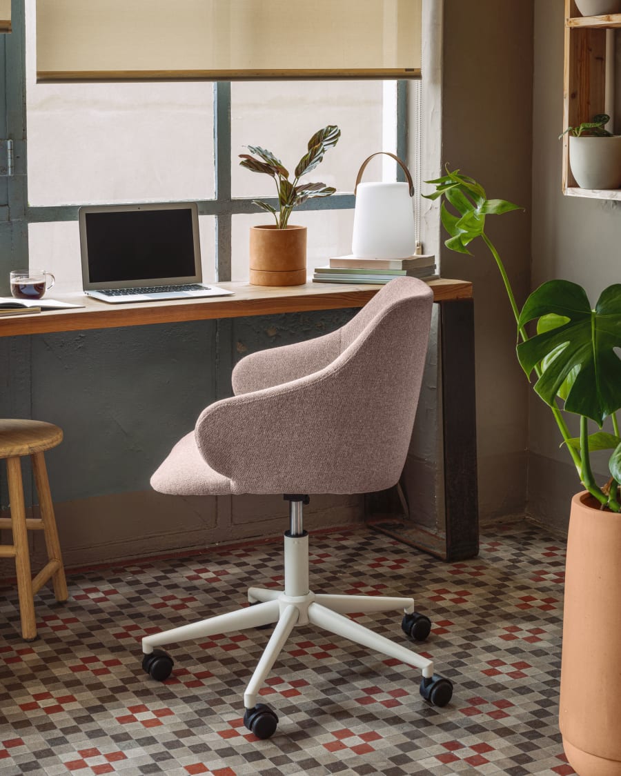Sociaal voor Wig Einara roze bureaustoel | Kave Home