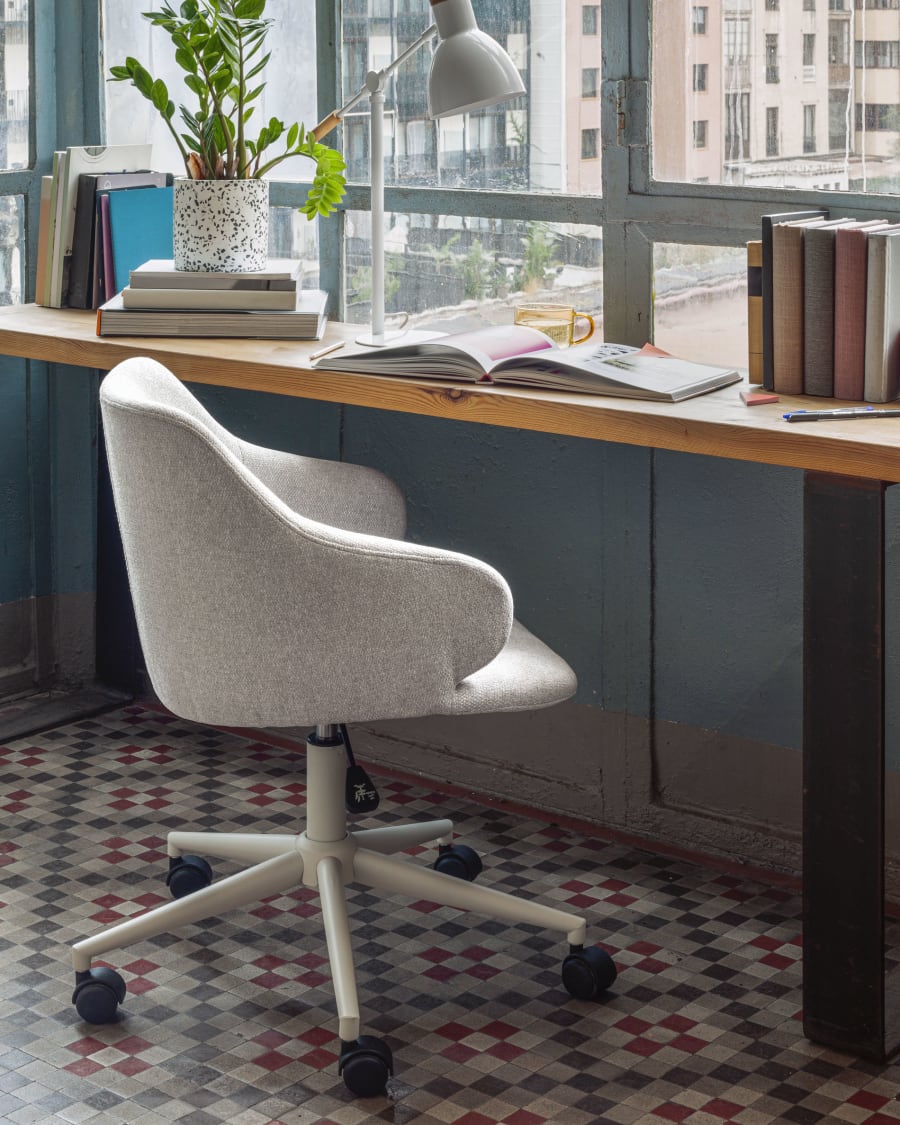 Chaise de bureau réglable en hauteur gris clair pour bureau