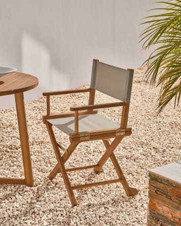 Dalisa solid acacia folding garden chair in green FSC 100%