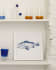 Ξύλινος πίνακας Lavinia, μπλε ψάρι, 30x30εκ