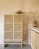 Rexit solid mindi wood and veneer wardrobe with rattan 90 x 160 cm