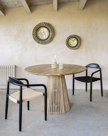 Stół okrągły Jeanette lite drewno tekowe Ø 120 cm
