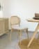 Καρέκλα Doriane, μασίφ ξύλο δρυός σε φυσικό φινίρισμα και υφασμάτινο κάθισμα
