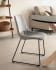 Zahara light grey chair with steel legs with black finish