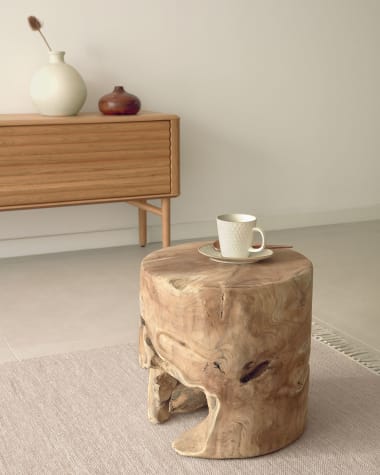 Mesa de apoio Tropicana de madeira maciça de teca Ø 35 cm