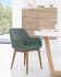 Konna chair in green with solid ash wood legs in a dark finish