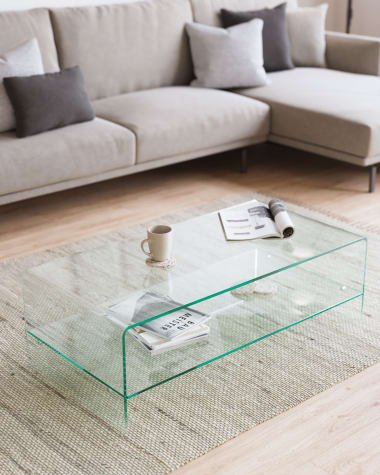 Burano Couchtisch aus Glas 110 x 55 cm