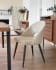 Beige chenille Mael chair with steel legs with black finish