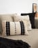 Agripa 100% cotton cushion cover in natural tone and black 30 x 50 cm