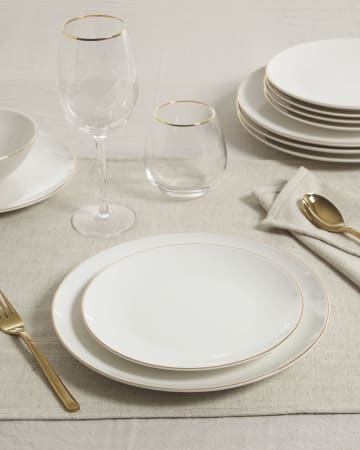 Talerz deserowy Taisia biały porcelanowy