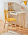 Tressia kids chair in solid rubber wood with mustard and natural finish