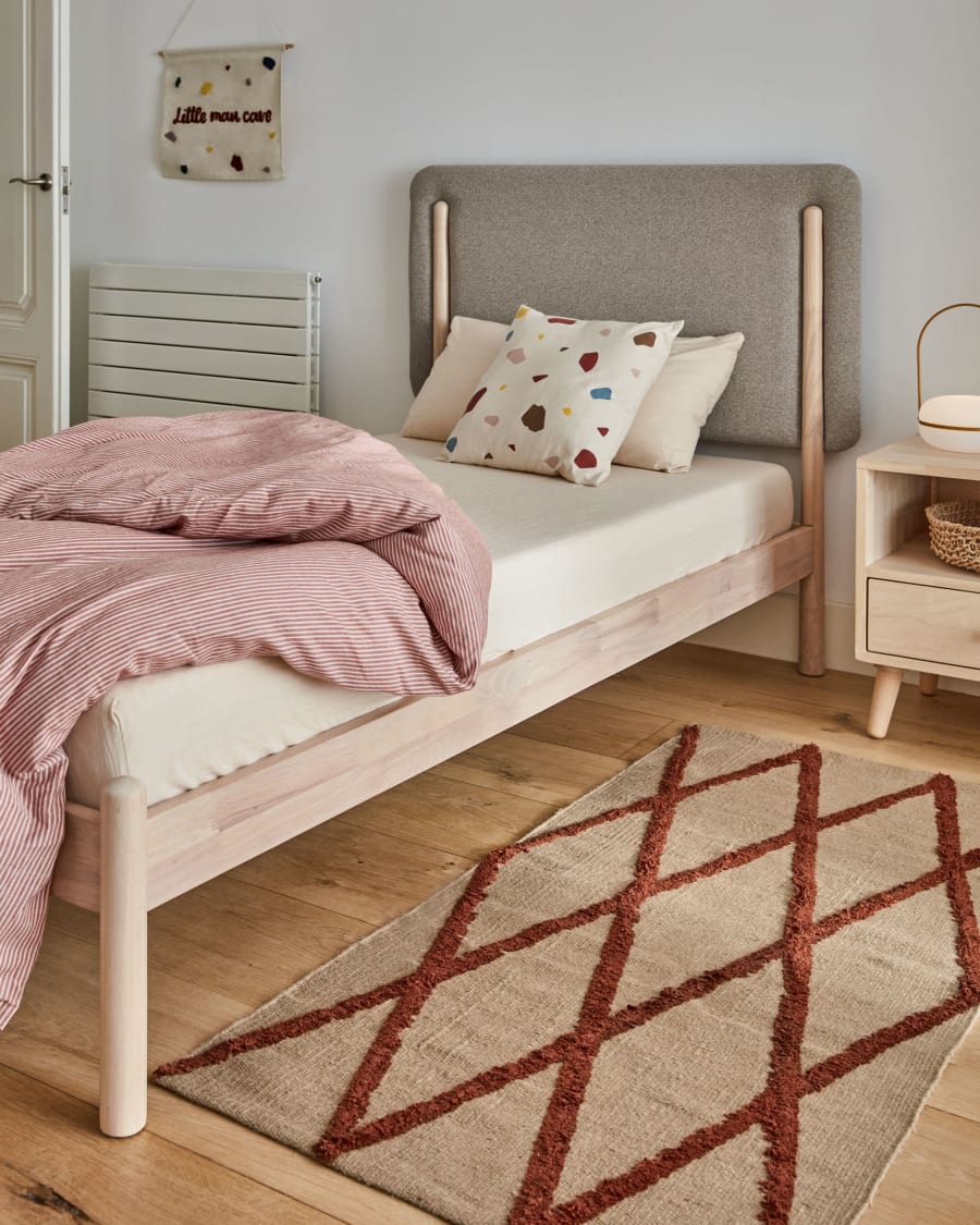 in plaats daarvan Sympathiek elk Shayndel bed made from solid rubber wood for a 90 x 190 cm mattress | Kave  Home®