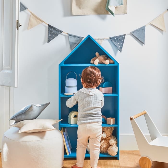 Pouf bianco rotondo con contenitore - Enula