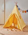 Darlyn 100% mustard cotton tipi with solid pine wood legs